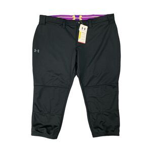 Under Armour Pants Women XL Black Strike Zone Fastpitch Softball Heatgear Fitted